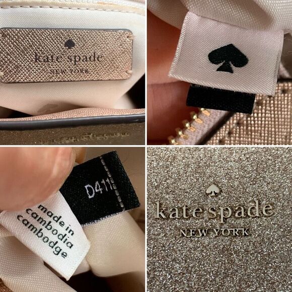 Kate Spade Tinsel Tote‎ Bag in Metallic Saffiano Rose Gold - Picture 9 of 12